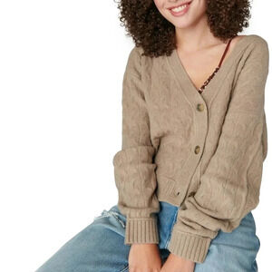LUCKY BRAND EUC WOMENS SWEATER CARDIGAN WINTER FALL TOP SHIRT TOPS BUTTON SIZE S
